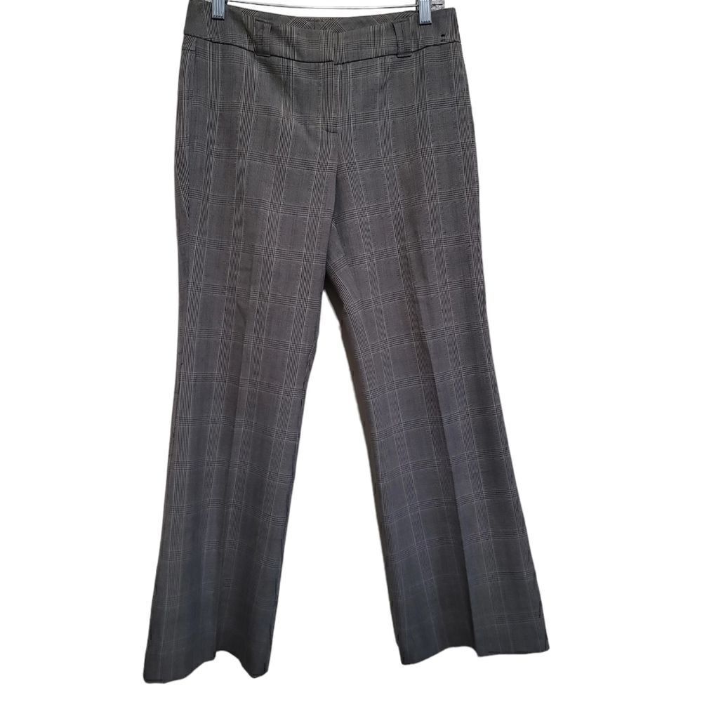 New York and Company Brown Plaid Women's Pants Sz 6